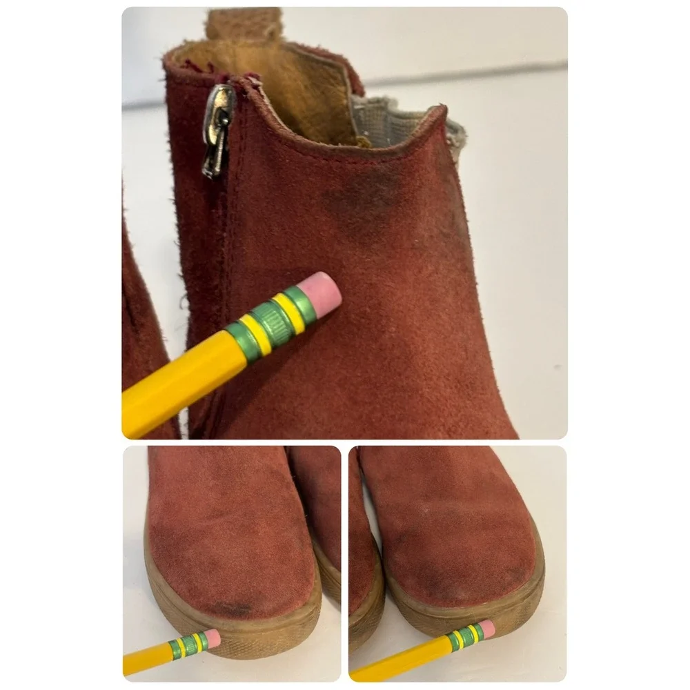 Freshly Picked Burgundy Chelsea Boot Sneaker Kids Girls 10 Suede Zip‎ Up Toddler